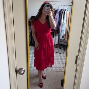 Julia Jordan Vibrant Red Midi Dress
